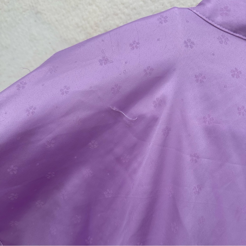 Fairy Ruffled Y2K International Concepts Intimates Lavender Satin Robe - Picture 7 of 7
